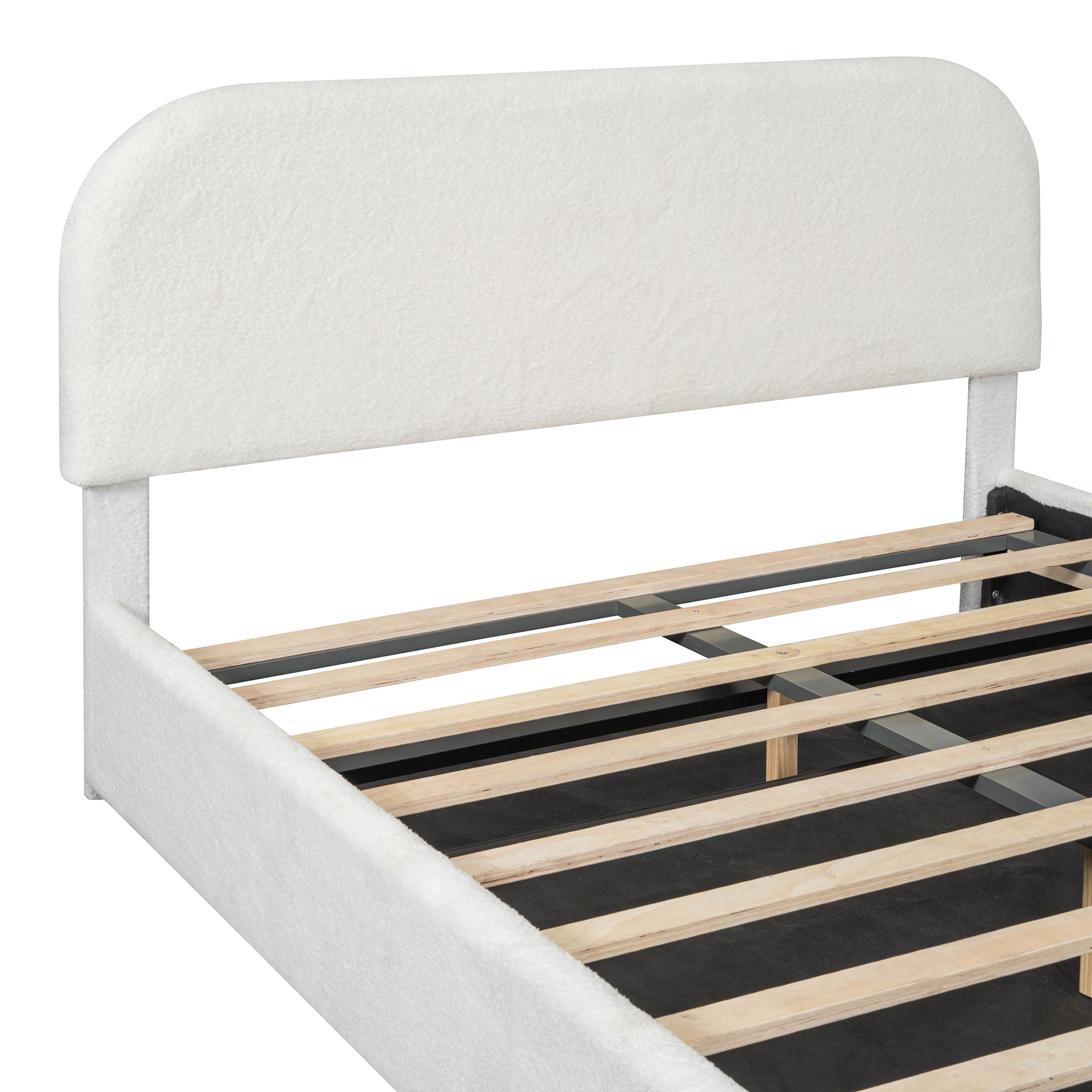 Upholstered Platform Bed With Hydraulic Storage System