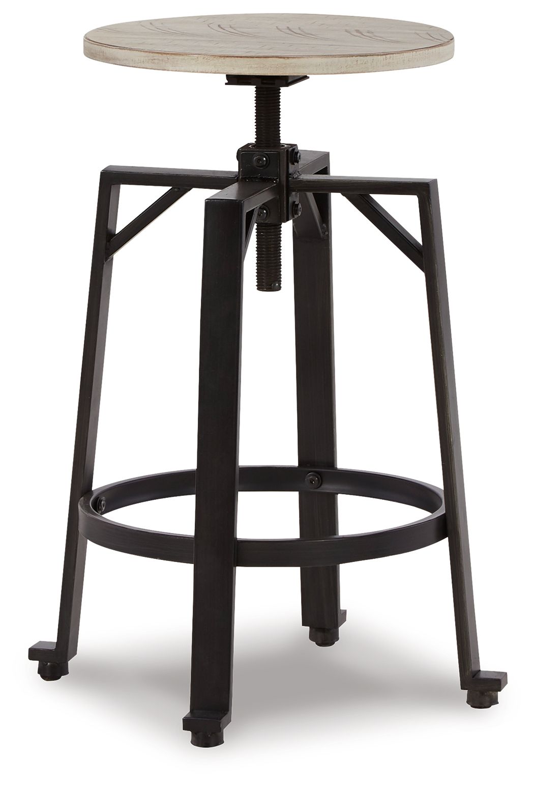 Signature Design by Ashley® Karisslyn - Whitewash / Black - Swivel Stool (Set of 2) | Meri Furniture
