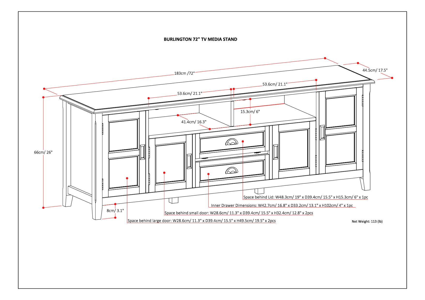 Burlington - TV Media Stand
