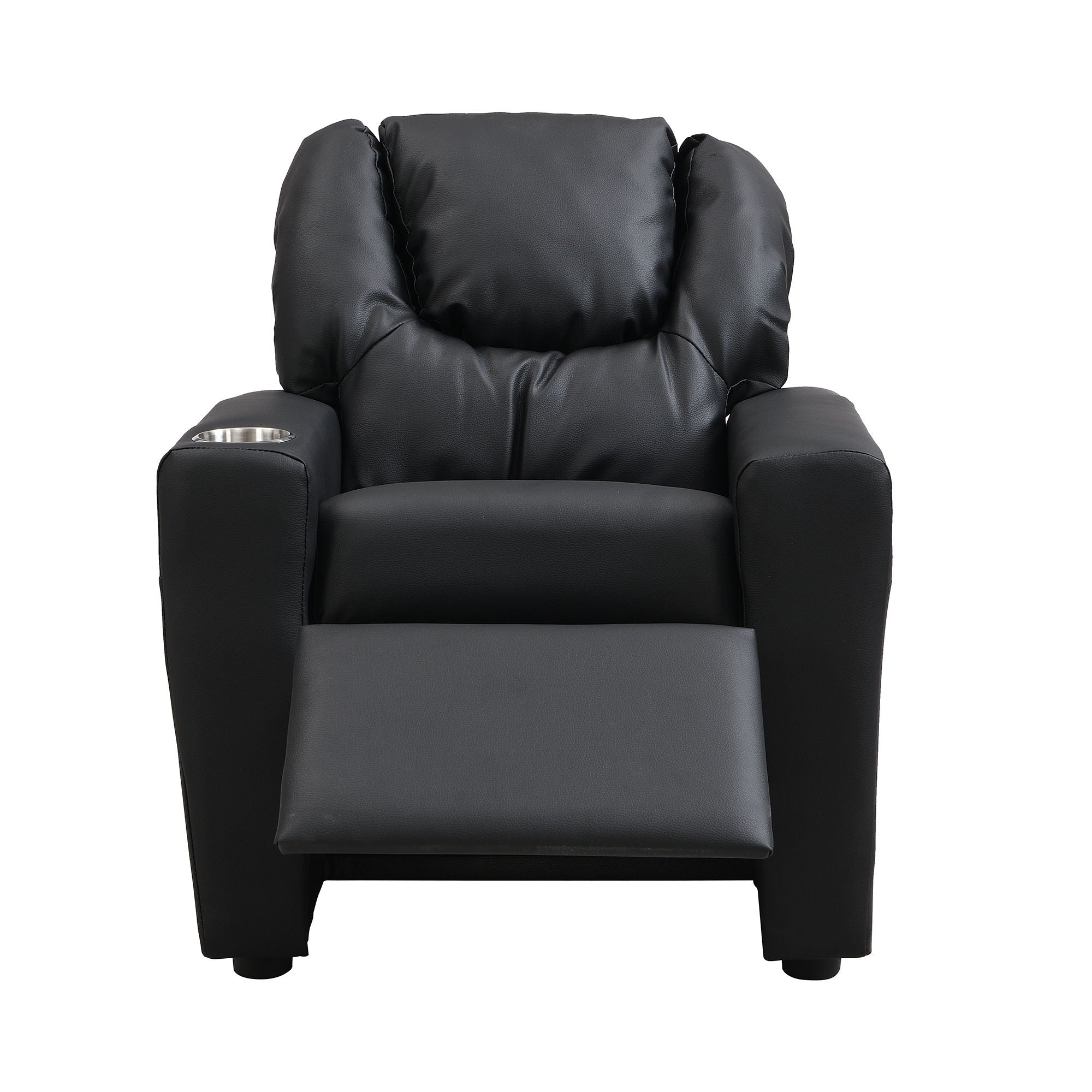 Sally Deluxe Kids Recliner Chair With Cup Holder - Black