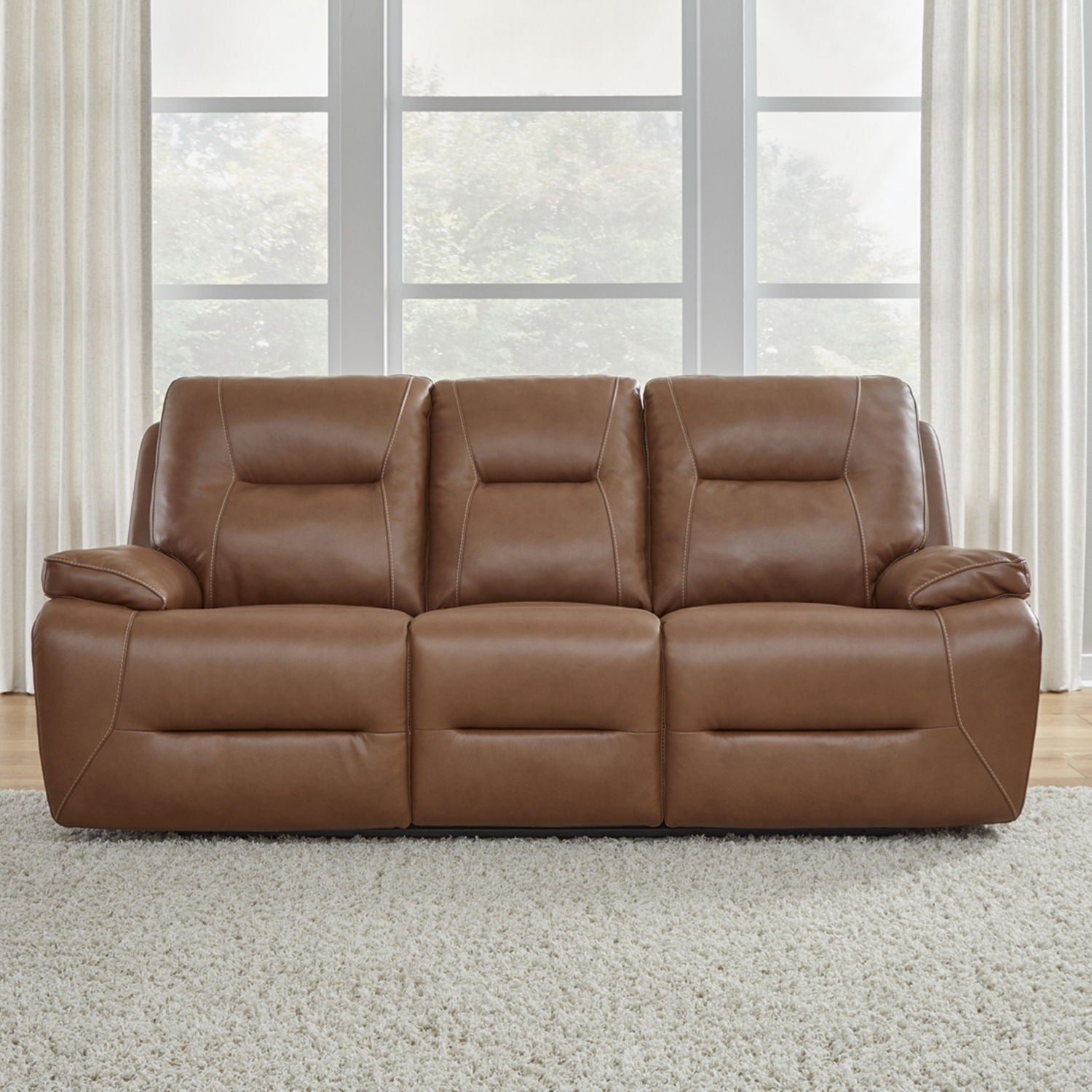 Liberty Furniture Cameron - Sofa P3 & ZG - Saddle - Dakota Saddle Leather | Meri Furniture