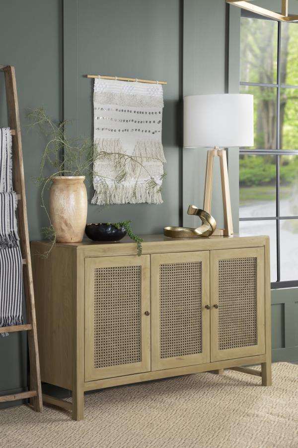 Coaster Fine Furniture Zamora - Wood Accent Cabinet With Woven Cane | Meri Furniture