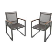 Aresha - Metal Outdoor Dining Armchair (Set of 2) - Gray