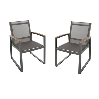 Aresha - Metal Outdoor Dining Armchair (Set of 2) - Gray