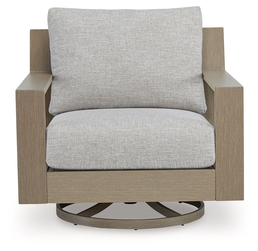 Signature Design by Ashley® Kimpton Isle - Brown / Beige - Swivel Lounge With Cushion | Meri Furniture