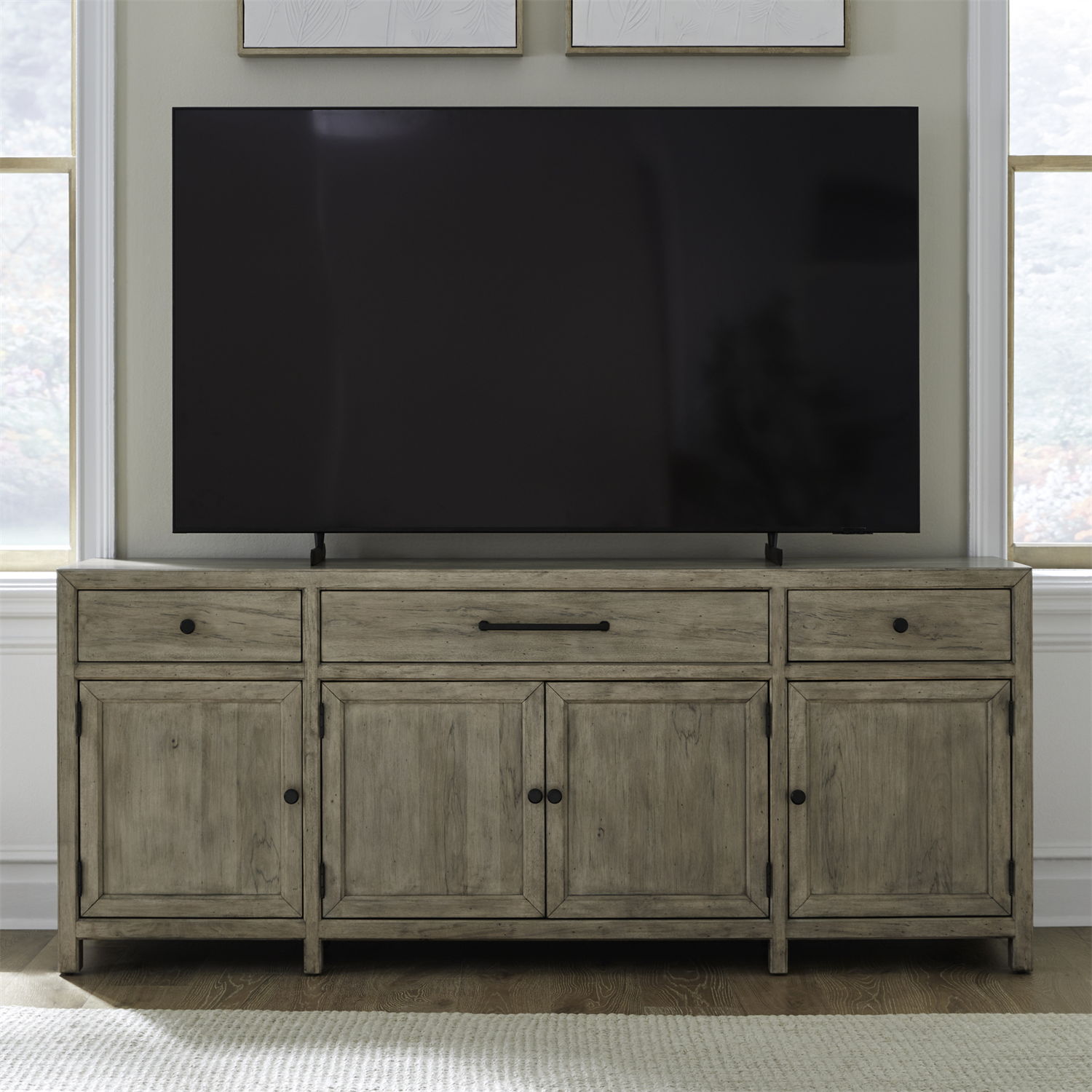 Proximity Place - 82" TV Console - Barley Buff