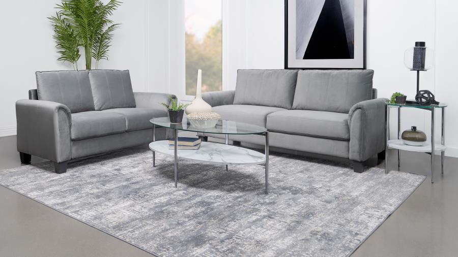 Coaster Fine Furniture Davis - Upholstered Rolled Arm Sofa | Meri Furniture