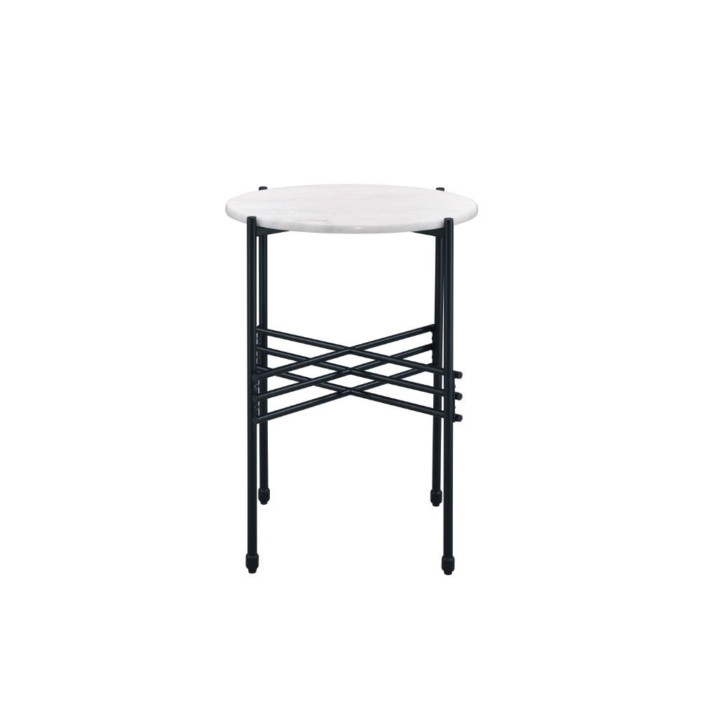 ACME Taigi - Chair & Table - Gray Velvet & Black | Meri Furniture