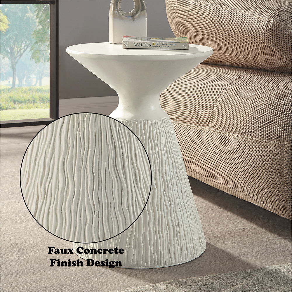 ACME Duane - Accent Table - Natural White Finish | Meri Furniture