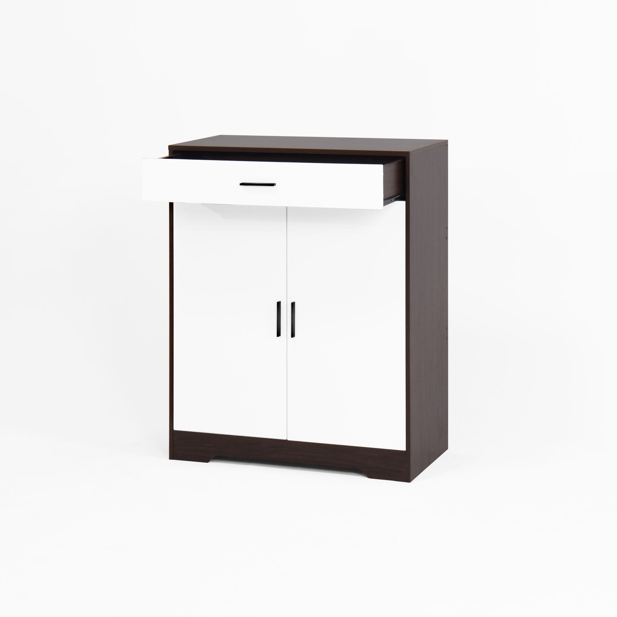 Freestanding Wooden Shoe Cabinet, 4 Tier Organizer With Drawer