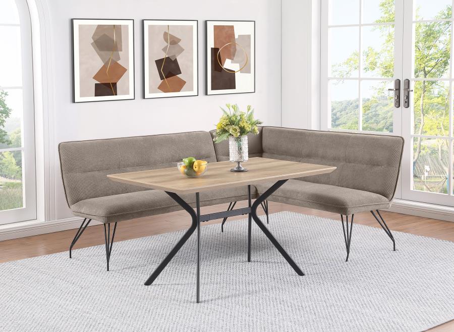 Coaster Fine Furniture Dodson - Fabric Upholstered L-Shaped Nook Dining Bench | Meri Furniture