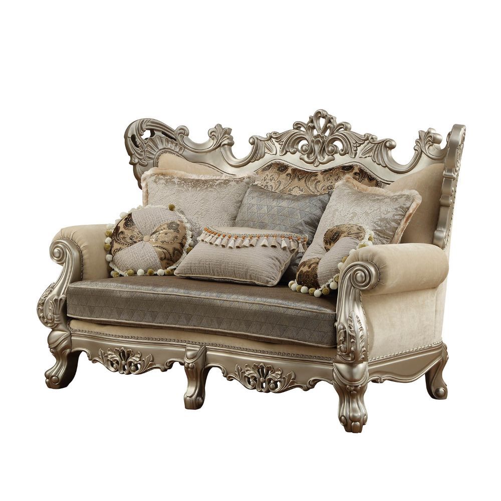 ACME Ranita - Loveseat - Fabric & Champagne | Meri Furniture