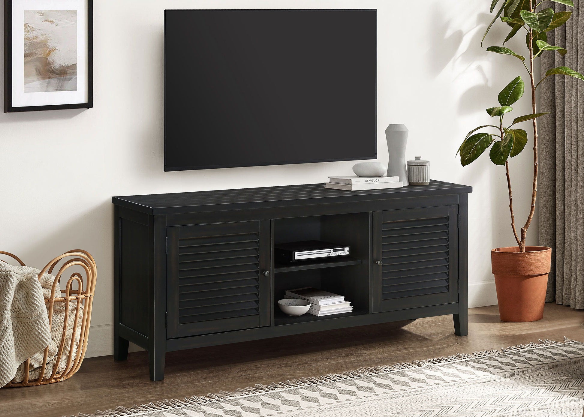 Coaster Fine Furniture Concord - 2-Door 60" TV Stand Console - Distressed Java | Meri Furniture