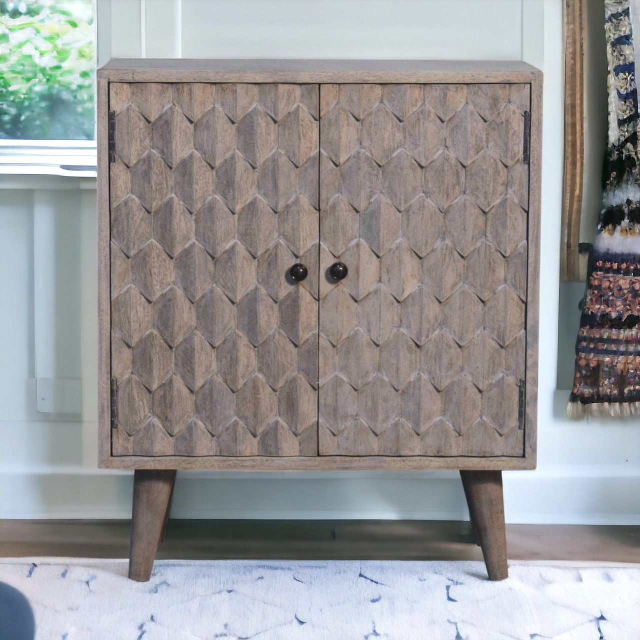 Mini Pineapple Carved Cabinet