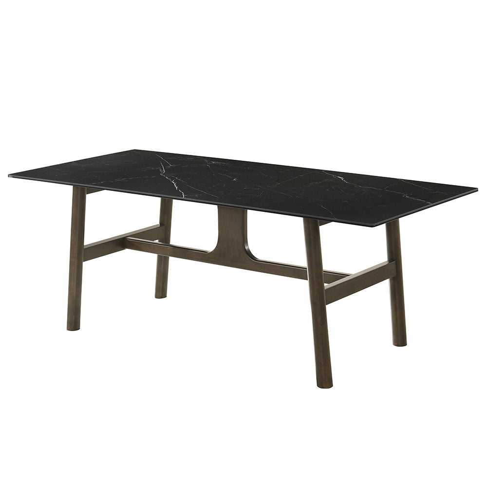 ACME Destin - Dining Table - Sintered Stone & Walnut Finish | Meri Furniture