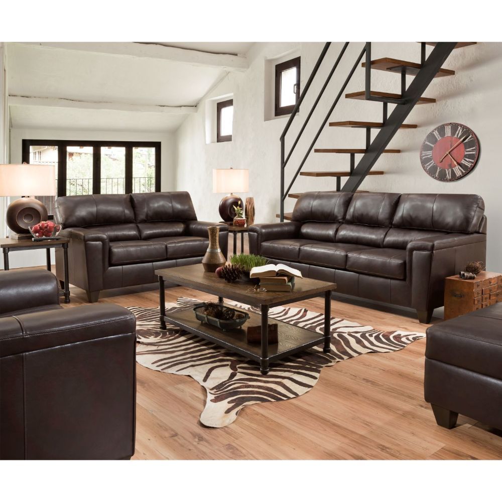 ACME Phygia - Sofa - Espresso Top Grain Leather Match | Meri Furniture
