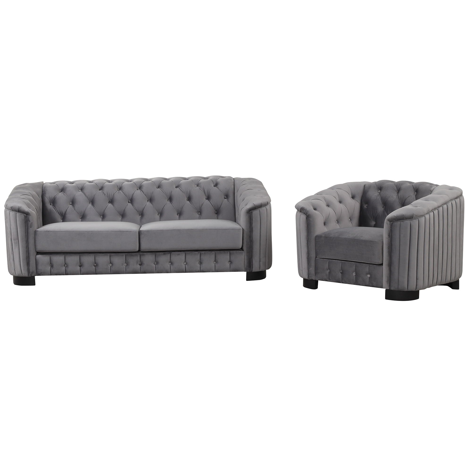 Upholstered 3 Piece Sofa Set With Legs