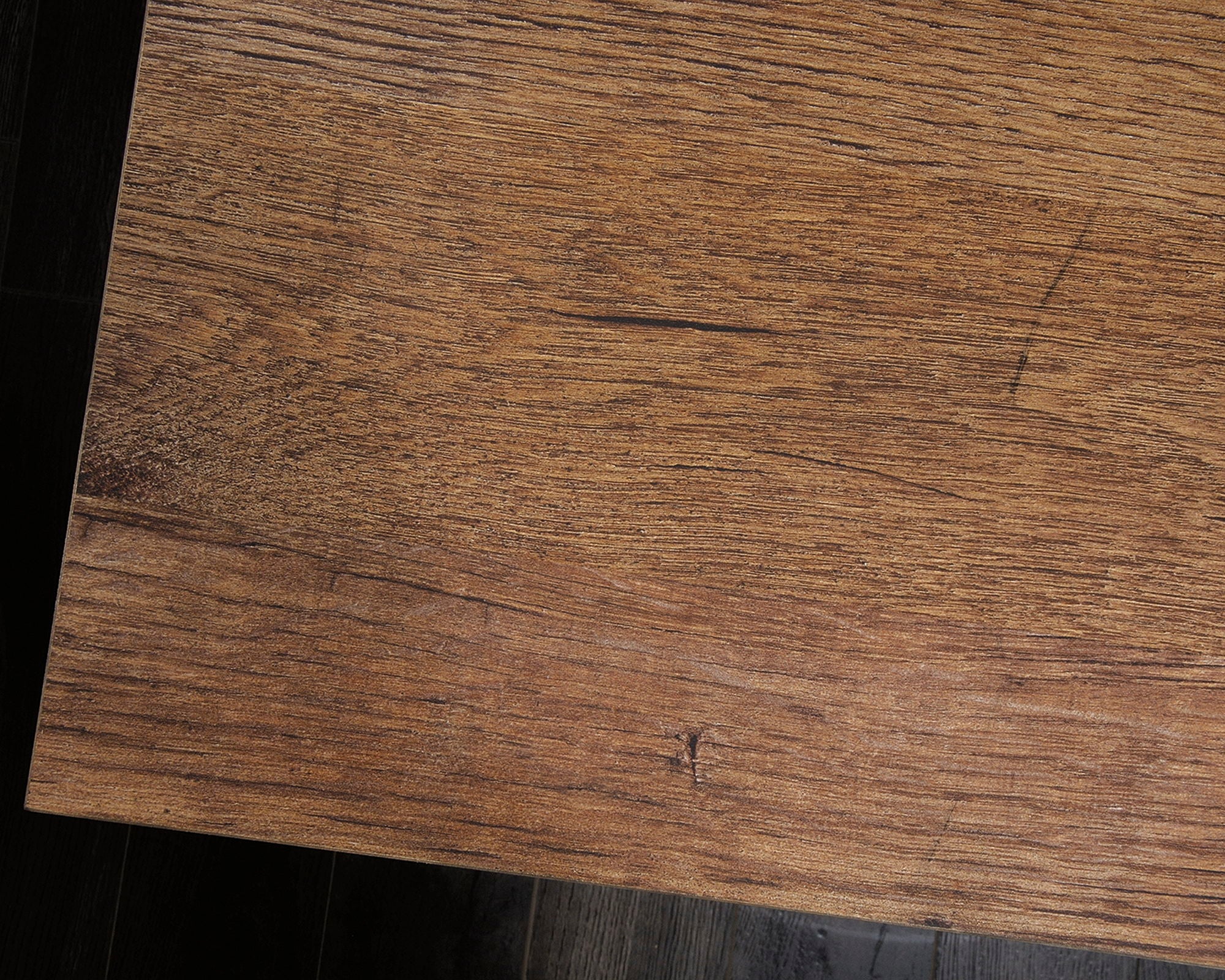 Traditional Style L-Shaped Desk in Vintage Oak