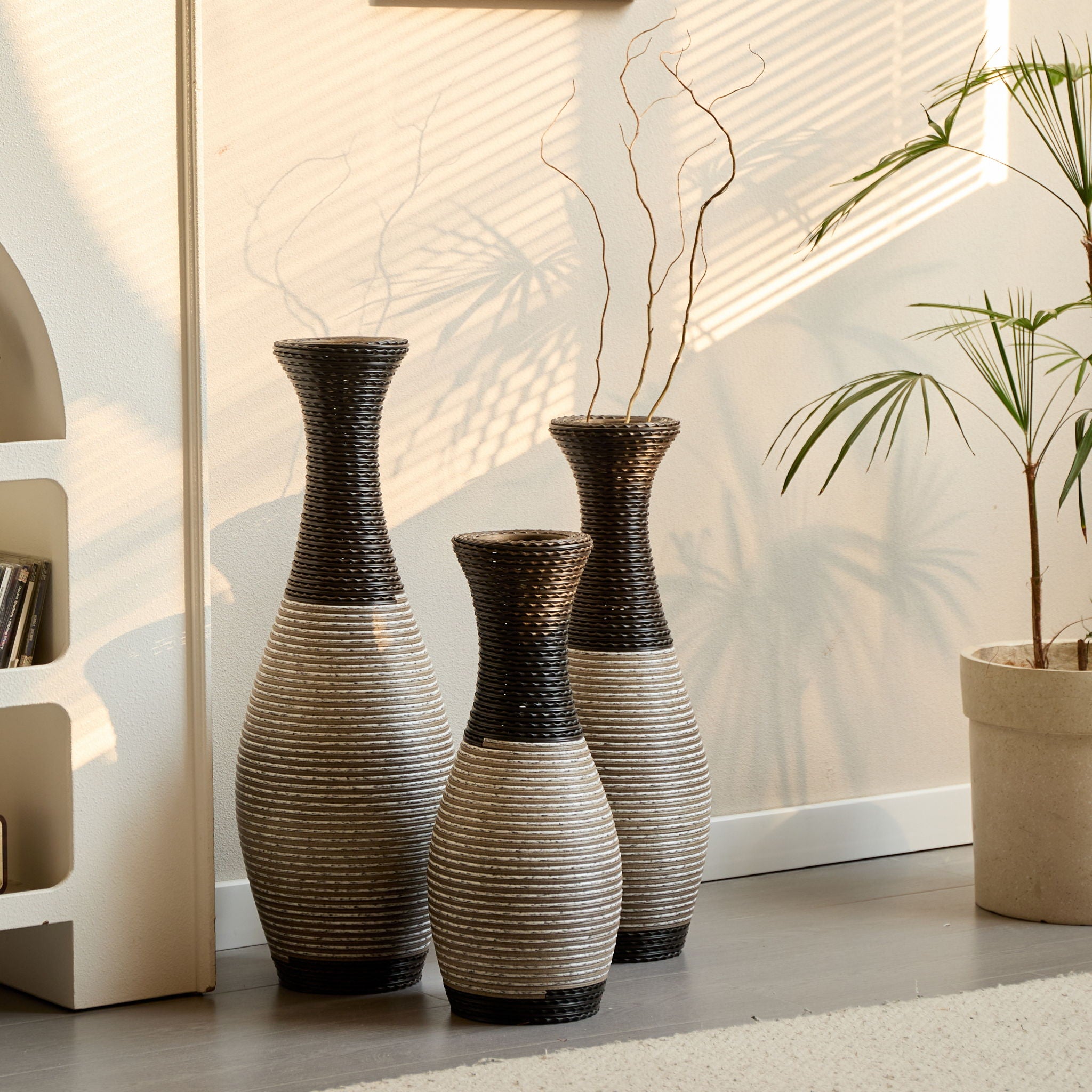 Designer Floor Vases, Large Vases For Home Decor Flooring (Set of 3)