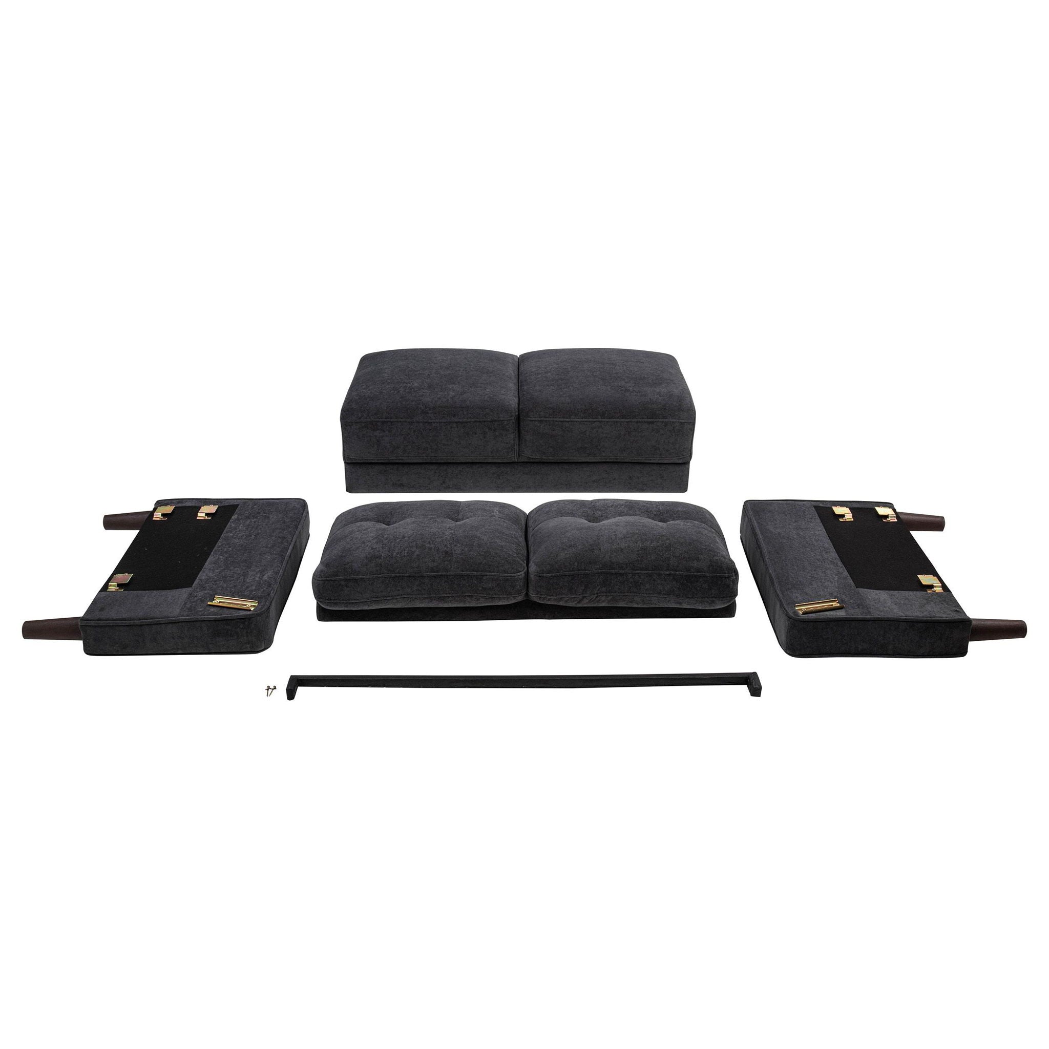 Bowen II Fabric Upholstered Track Arm Loveseat Steel Grey