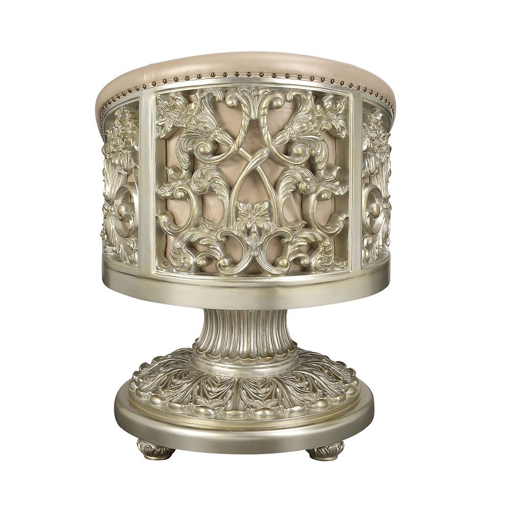 Sorina - Arm Chair - Synthetic Leather & Antique Gold