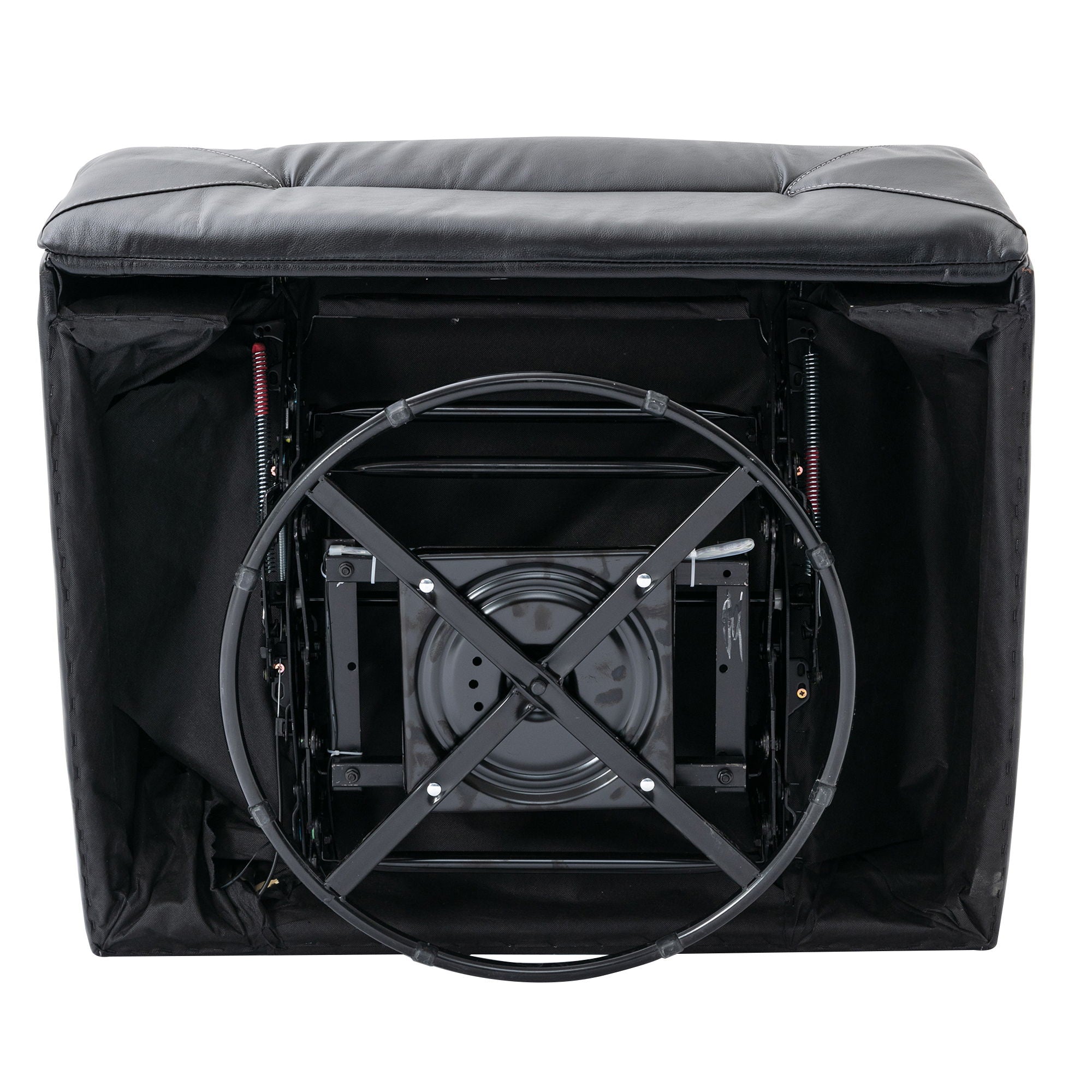 360° Swivel And Rocking Home Theater Recliner Manual Recliner Chair With A LED Light Strip For Living Room