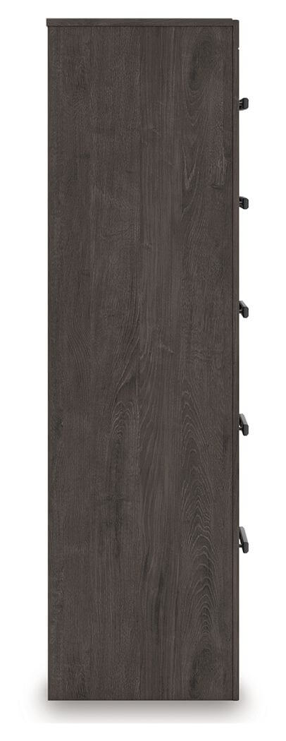 Prendonea - Five Drawer Chest - Charcoal