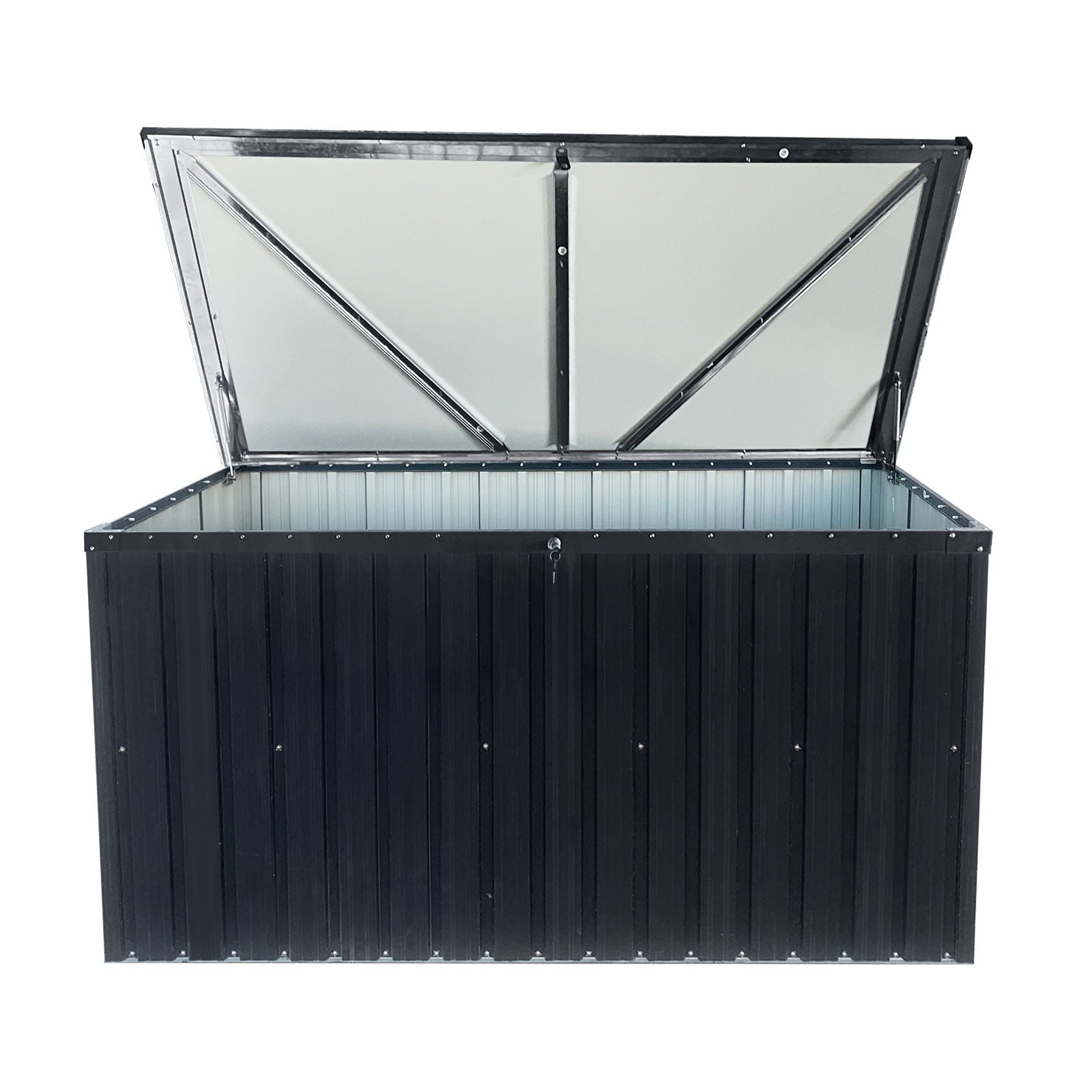 Metal Storage Box Store Large Out Door Use - Black