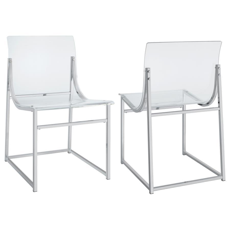 Coaster Fine Furniture Adino - Acrylic Dining Side Chair (Set of 2) - Chrome | Meri Furniture