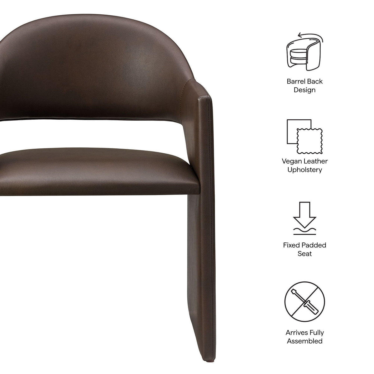 Talia Vegan Leather Dining Armchair by Modway