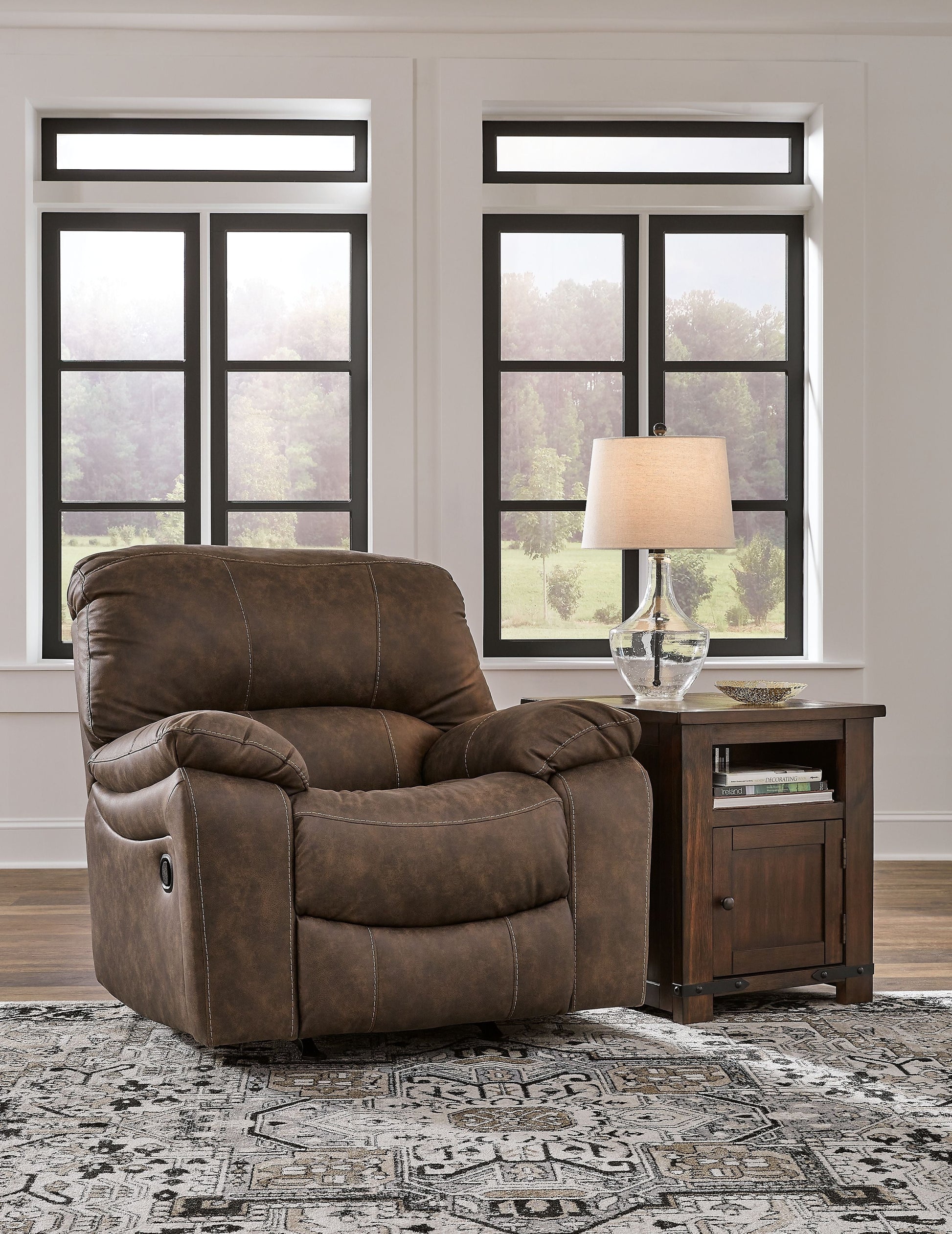 Signature Design by Ashley® Kilmartin - Chocolate - Rocker Recliner | Meri Furniture