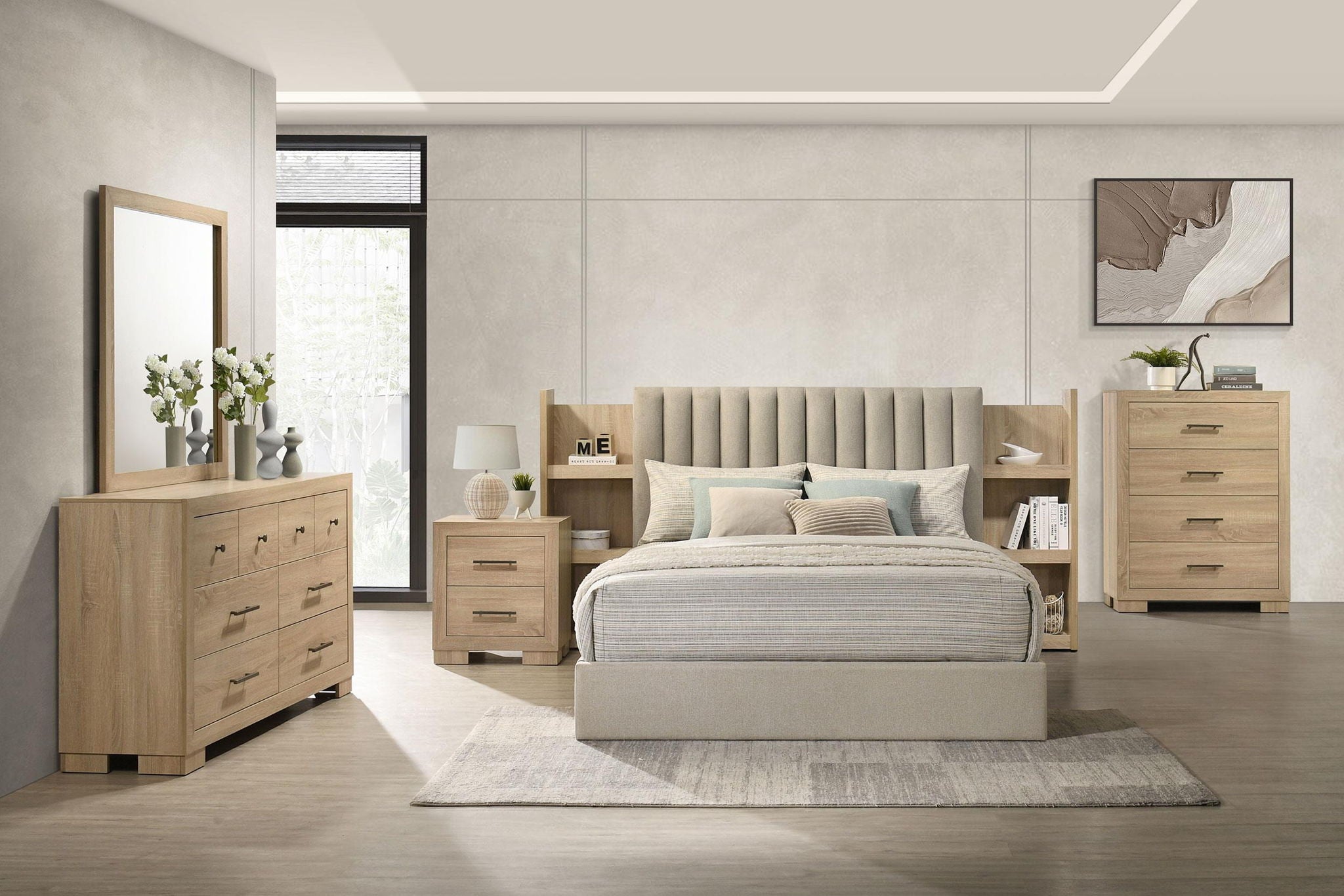 Arielle 6-drawer Bedroom Dresser Cabinet Light Oak