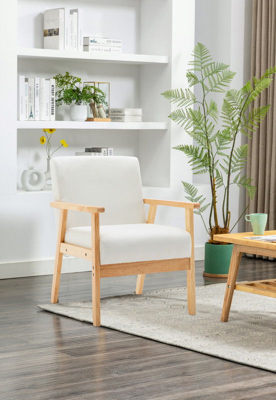 Bahamas 25"W Beige Linen Fabric Chair