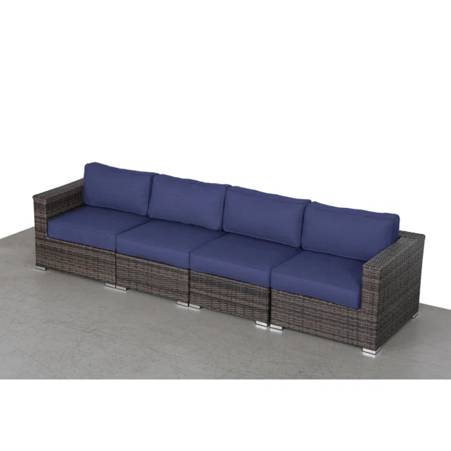 Luxurious Wicker Patio Sectional With Weather Resistant Sunbrella Cushions