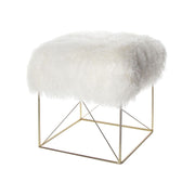 ACME Bagley - Ottoman - Wool & Gold Brass | Meri Furniture