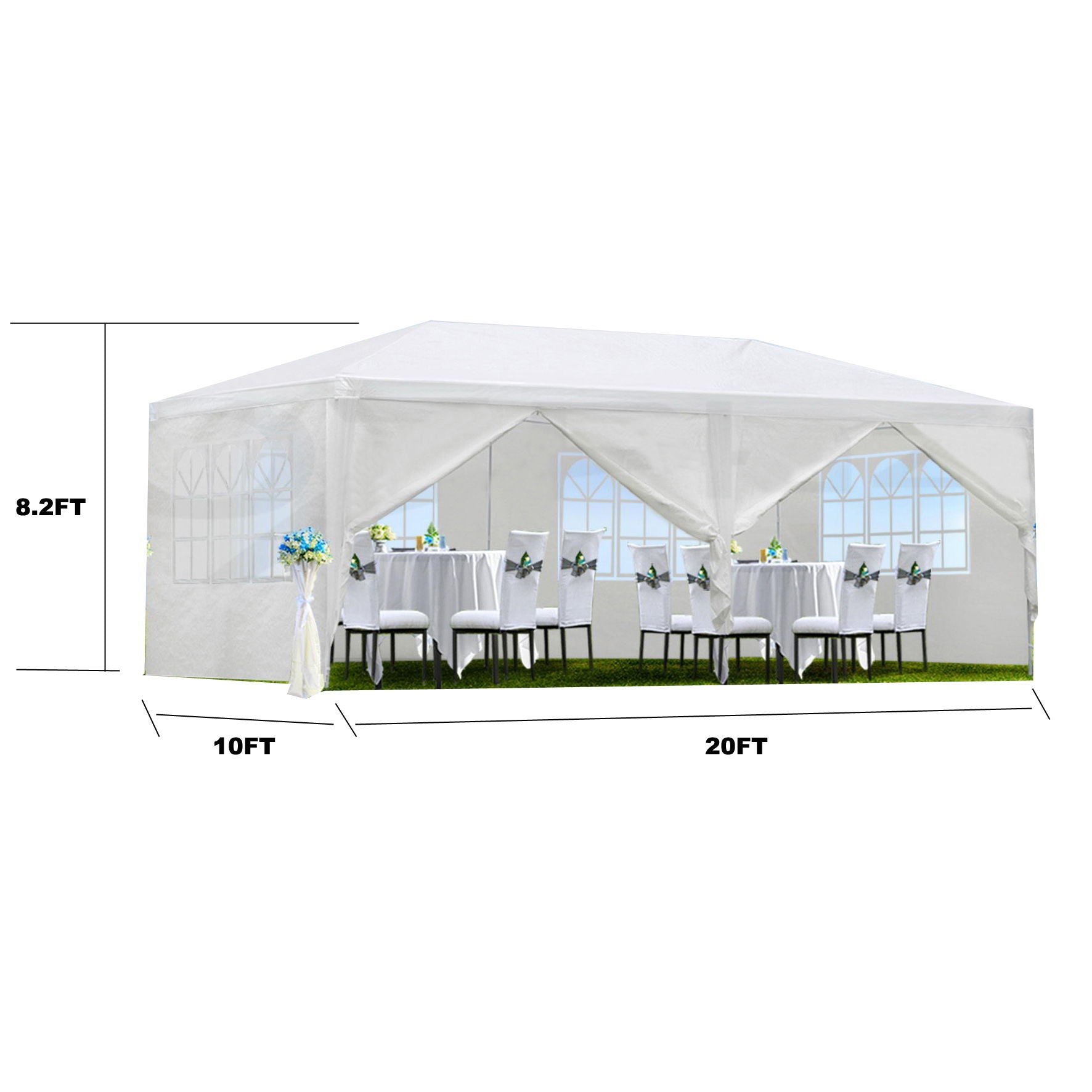 10X20' Outdoor Garden Gazebo Wedding Party Tent Canopy Marquee With Removable Sidewalls