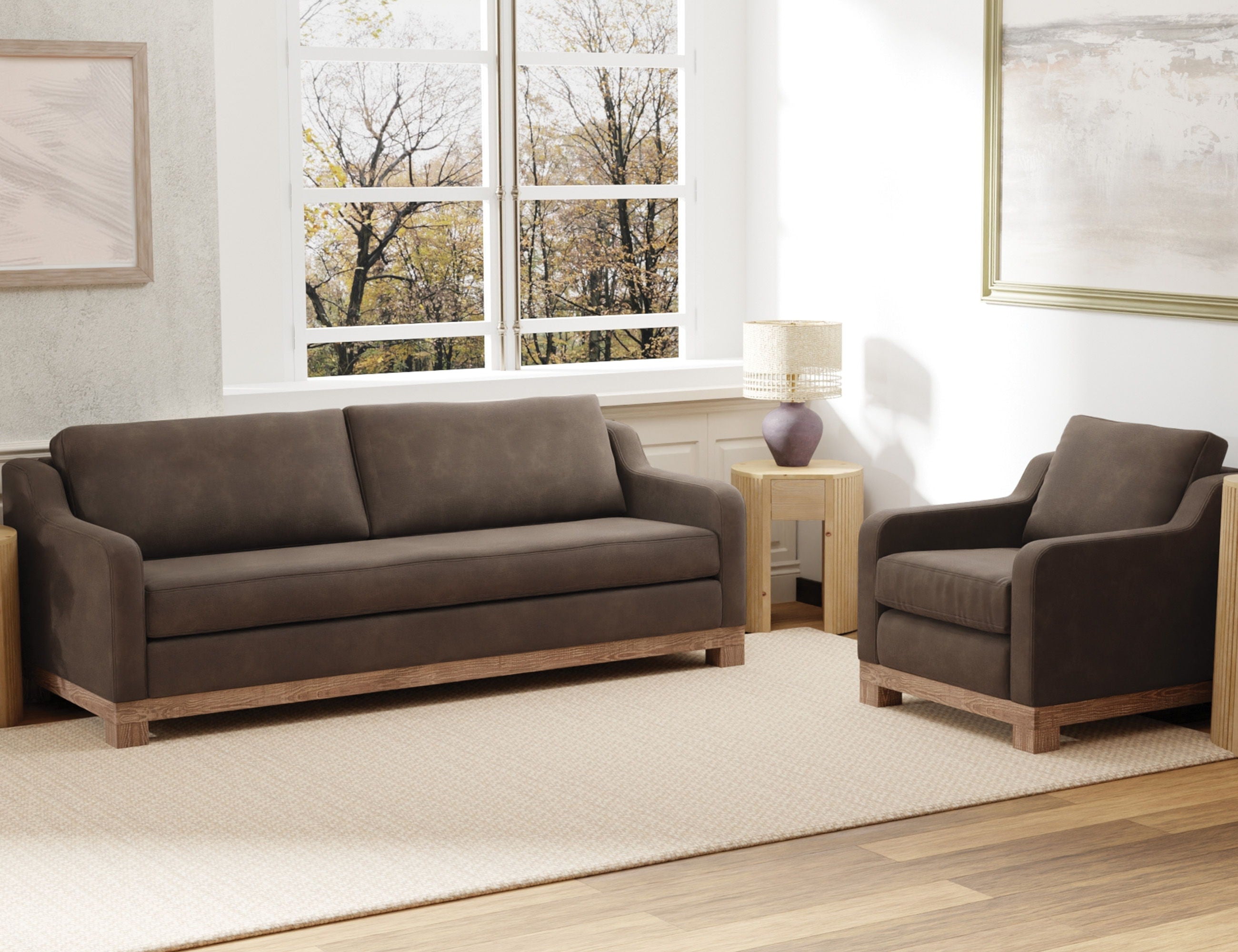 International Furniture Direct Samba - Loveseat - Brown | Meri Furniture