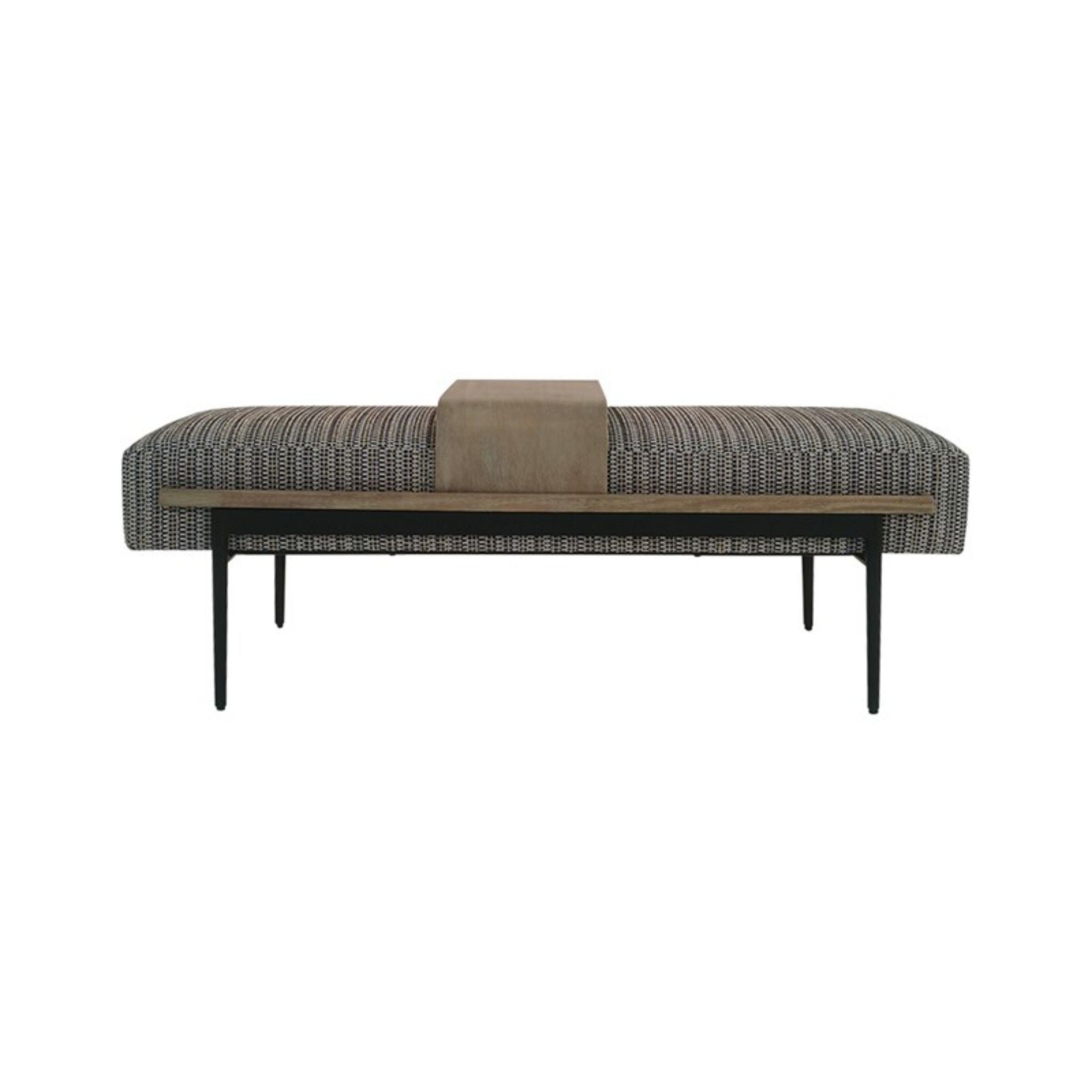 Upholstered Cocktail Ottoman With Slide Tray - Multi