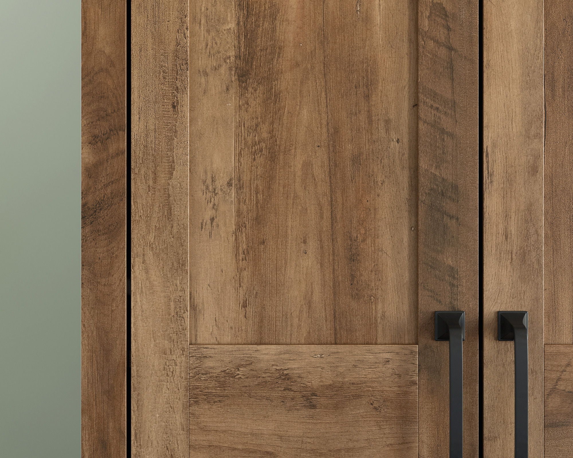 Two-Door Storage Cabinet in Pine Finish