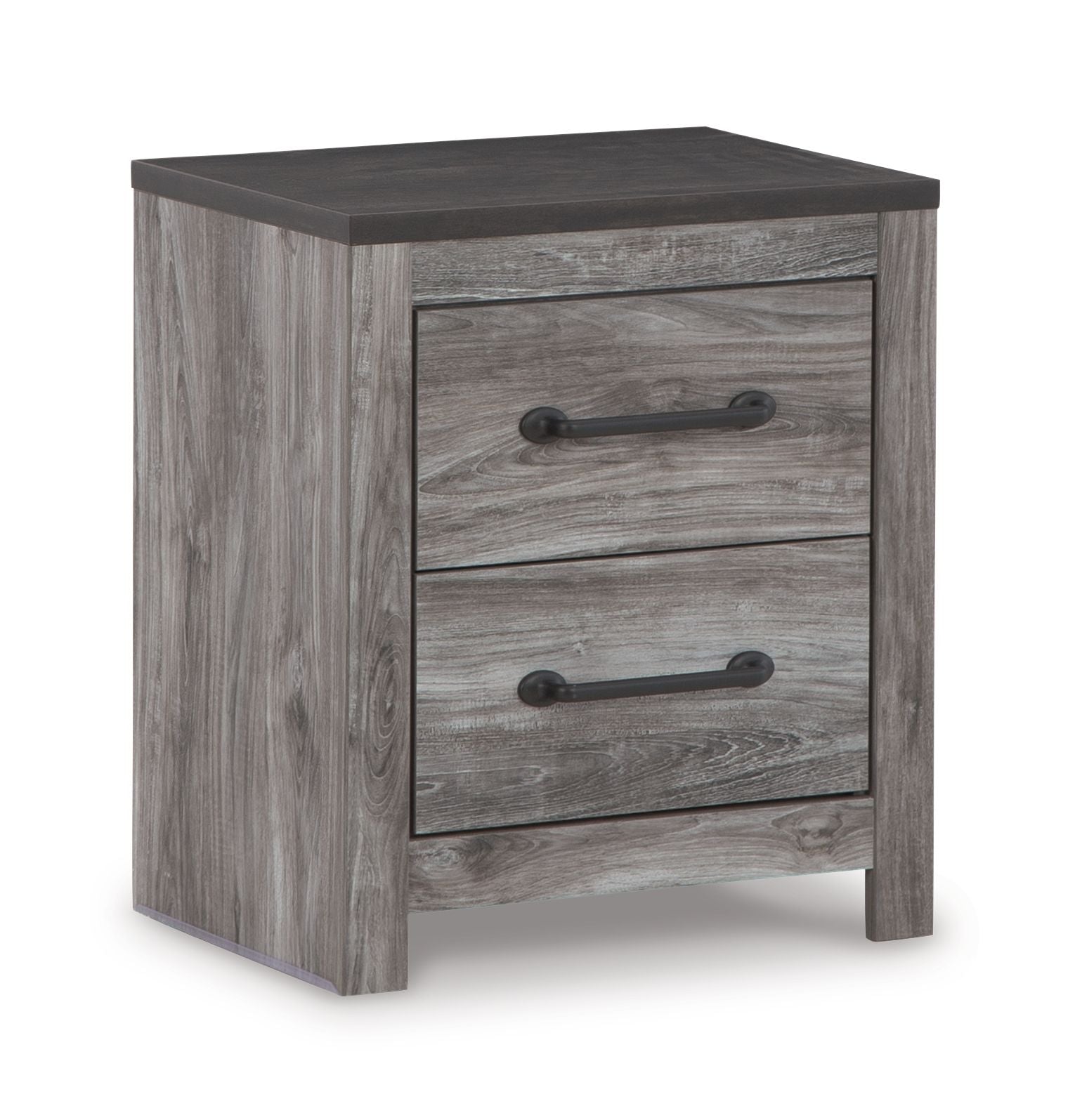 Signature Design by Ashley® Bronyan - Dark Gray - Two Drawer Night Stand | Meri Furniture