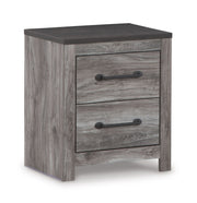 Signature Design by Ashley® Bronyan - Dark Gray - Two Drawer Night Stand | Meri Furniture