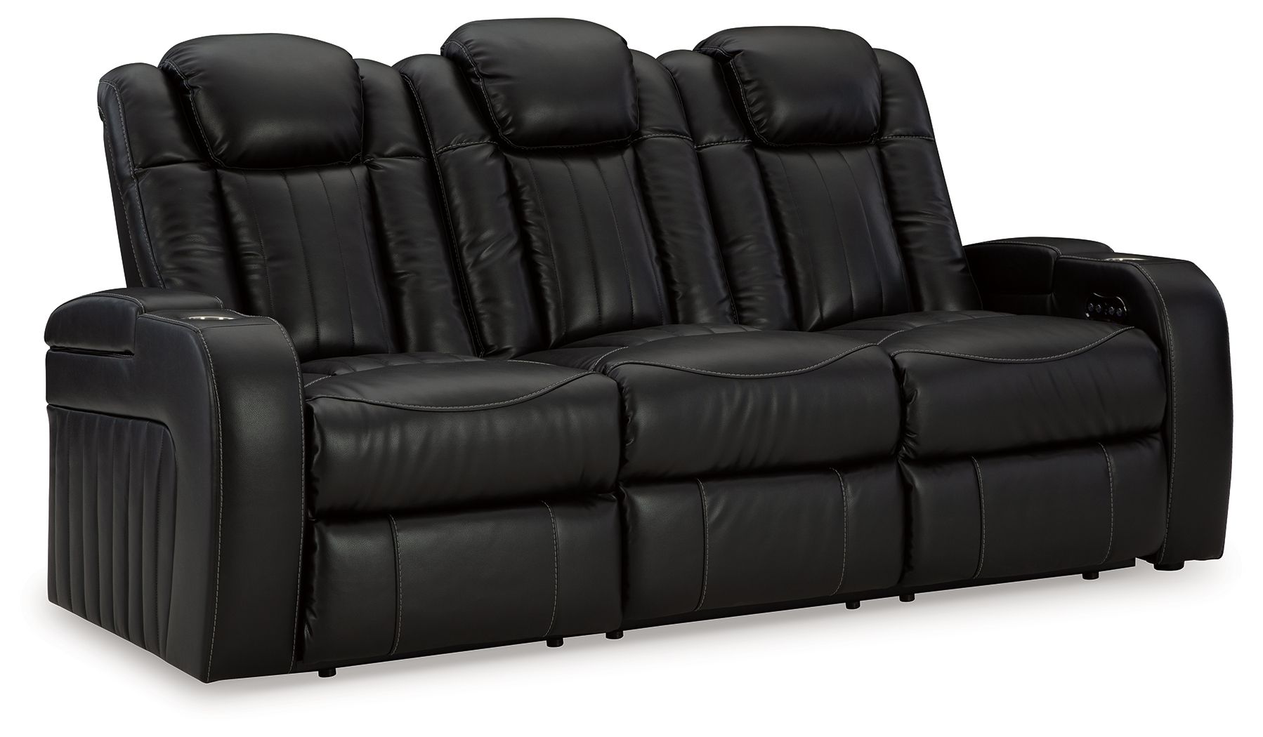 Signature Design by Ashley® Caveman Den - Midnight - Power Reclining Sofa With Adj Headrest | Meri Furniture