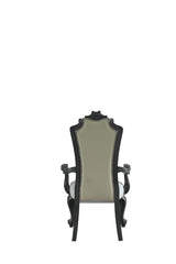 House - Delphine - Chair (Set of 2) - Two Tone Ivory Fabric, Beige PU & Charcoal Finish