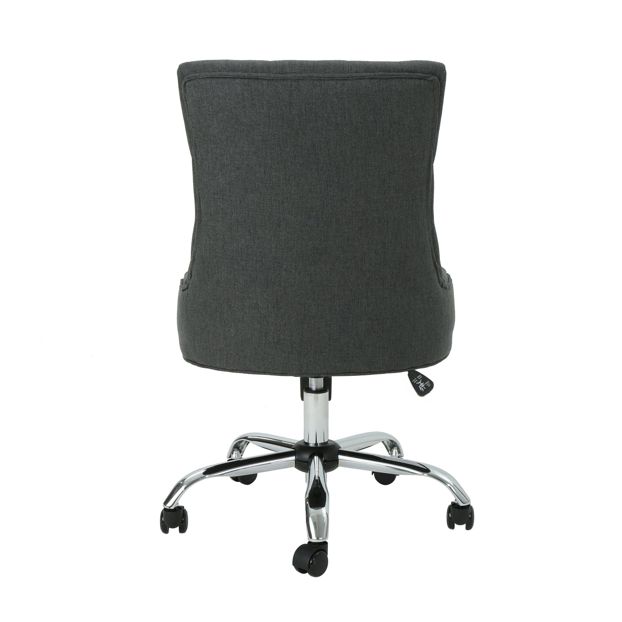 Glory Diamond Tufted Upholstered Office Chair With Rolling Casters And Sloped Arms - Dark Gray / Chrome