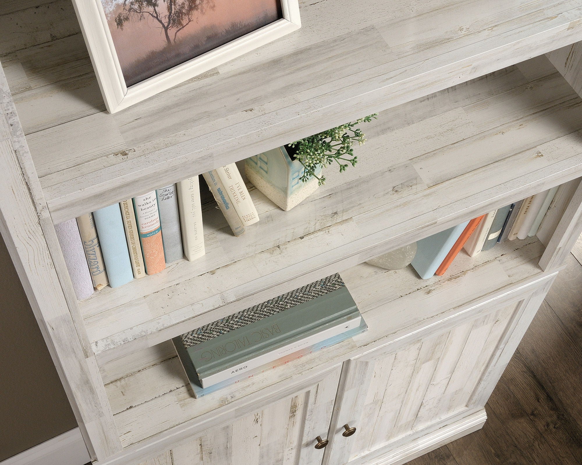 Bookcase With Doors in White Plank