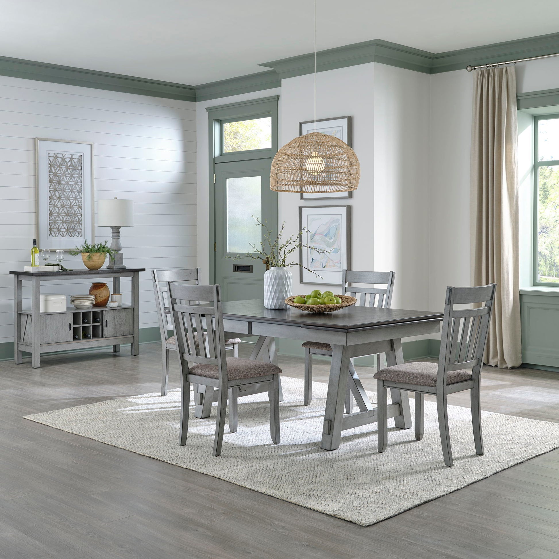 Liberty Furniture Newport - Trestle Table Set | Meri Furniture