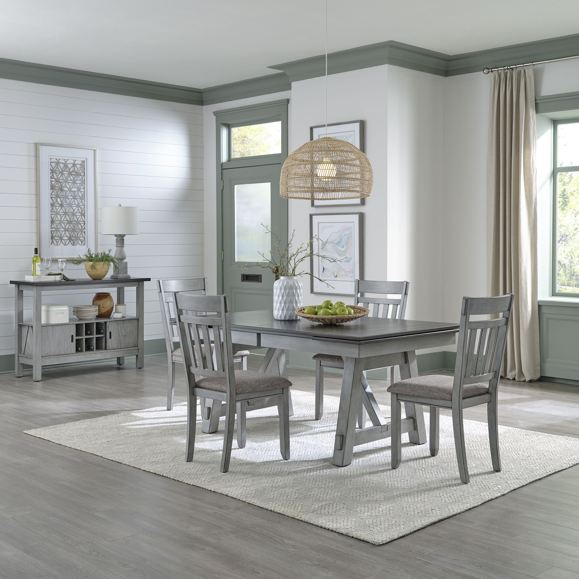 Liberty Furniture Newport - Trestle Table Set | Meri Furniture