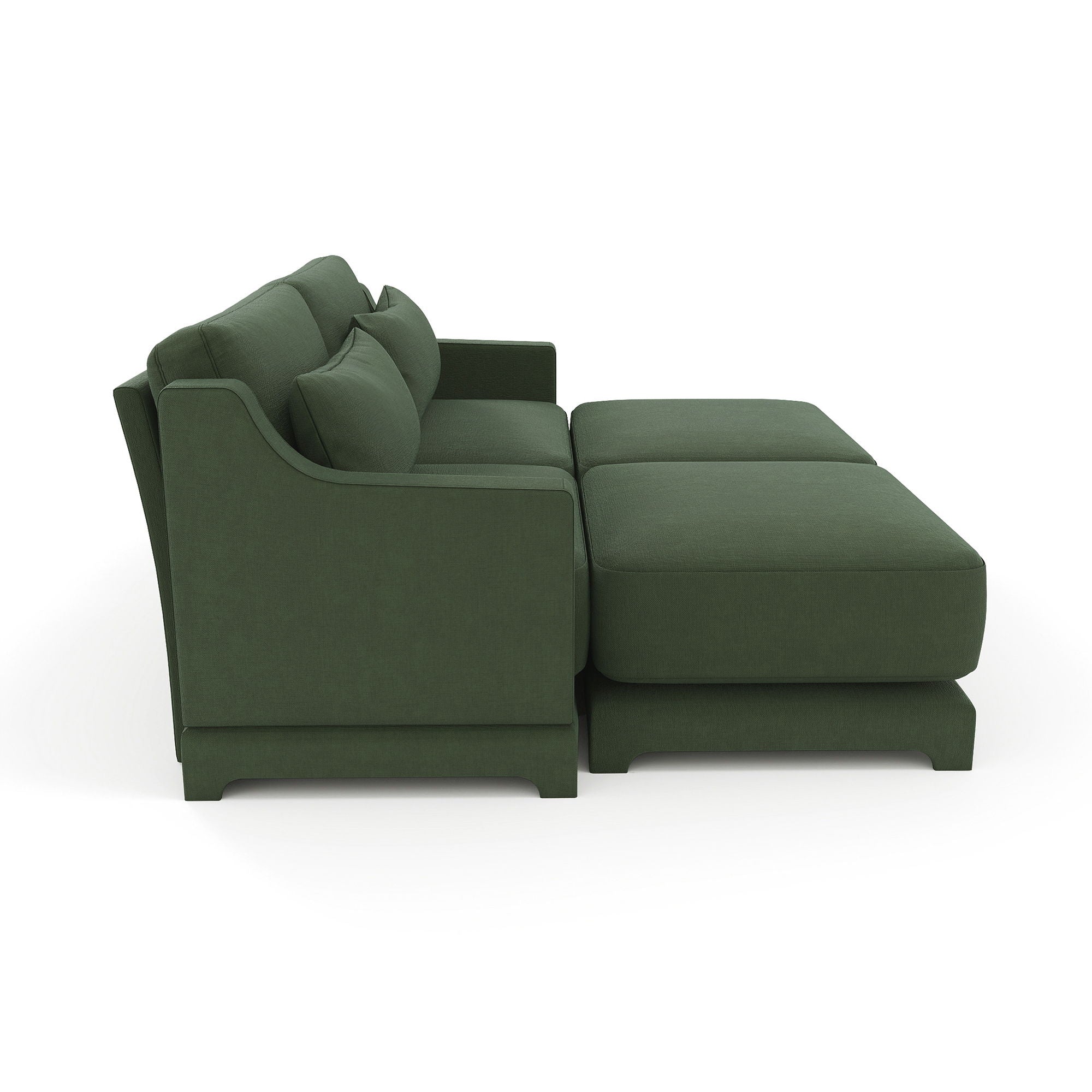 Stylish Sofa With Ottoman And Lumbar Pillows, Ergonomic Design