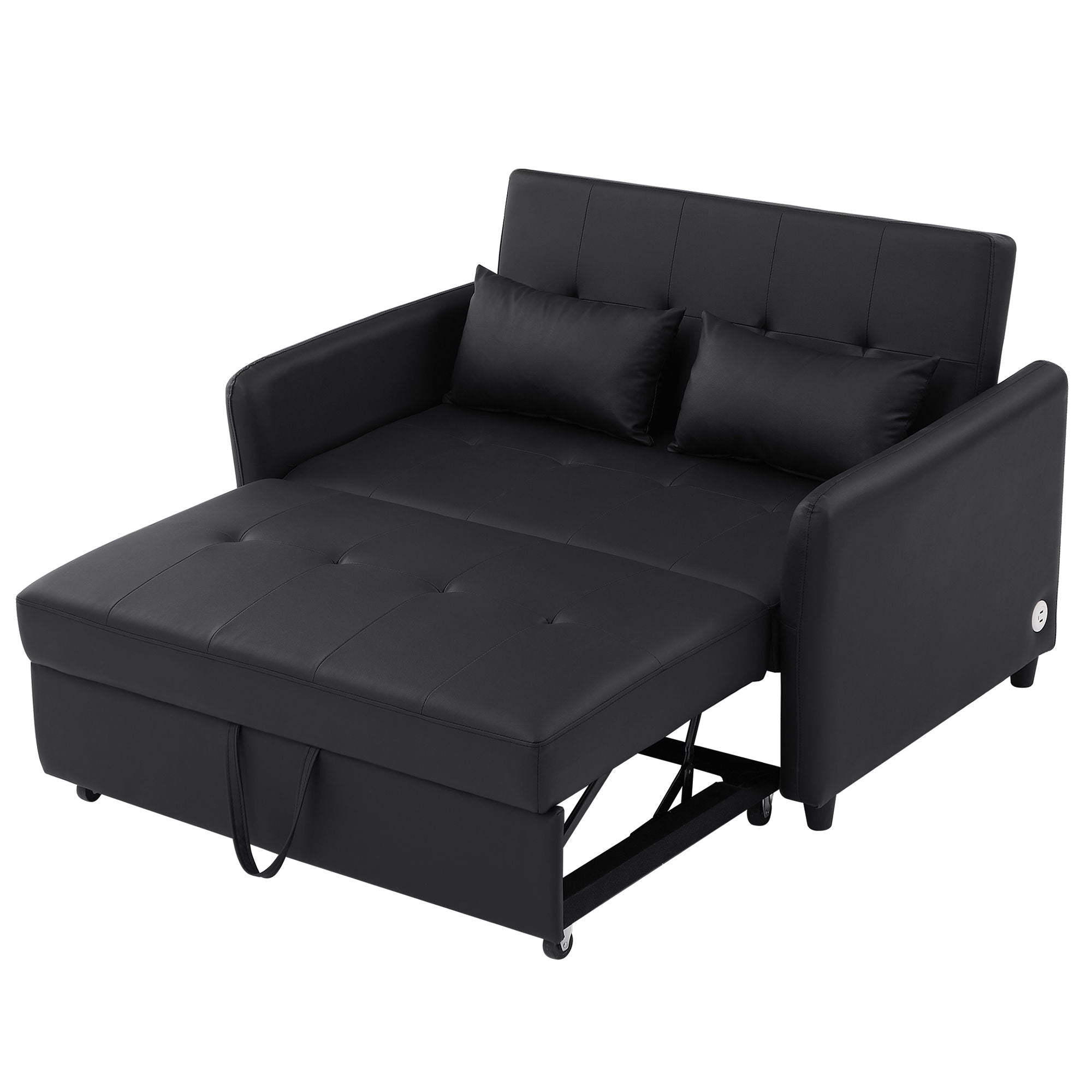 Convertible Sleeper Bed, Adjustable Oversized Armchair With 3 USB Ports