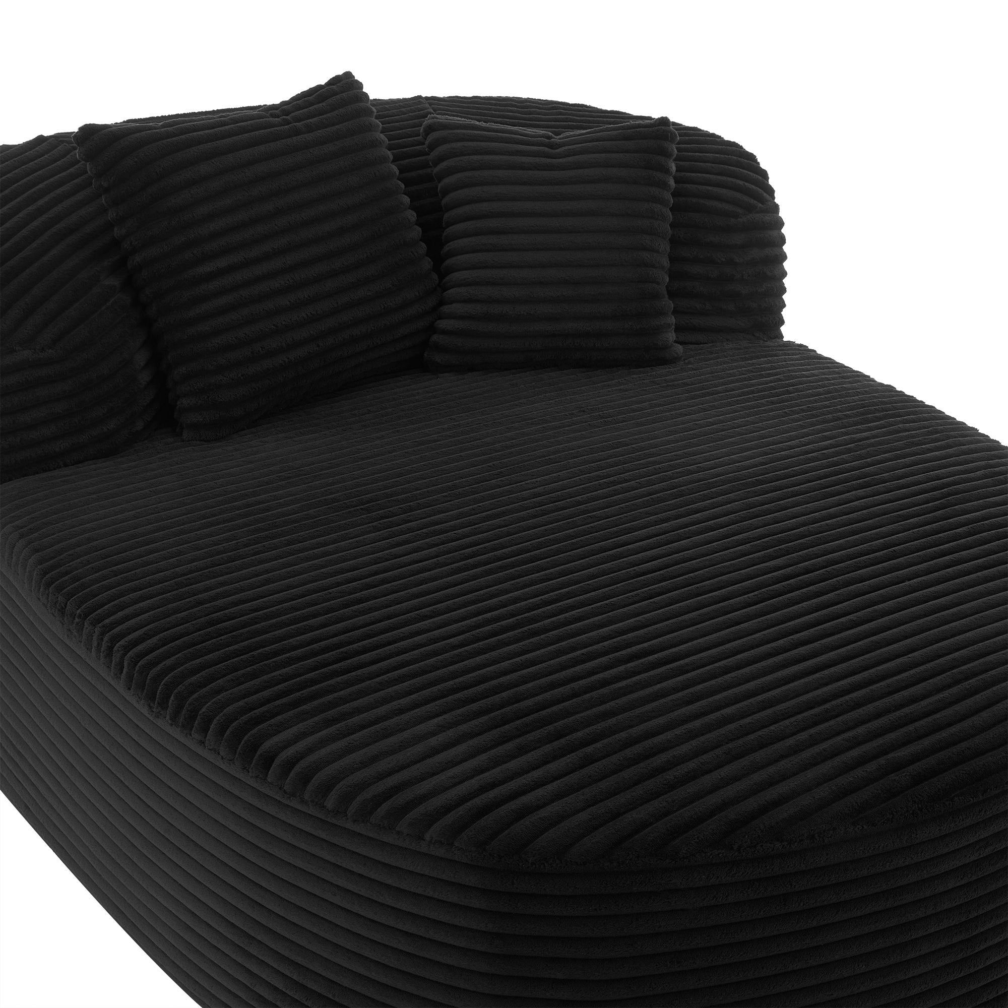 Modern Chaise Lounge Sofa Boneless Couch With Supportive Pillows